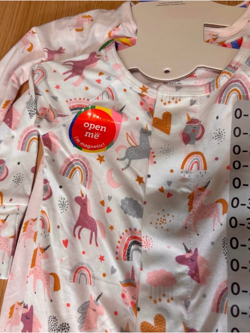 Magnetic Me NWT Baby Girl Unicorn 2Pc Magnetic Coverall Set 0-3M - Picture 3 of 6